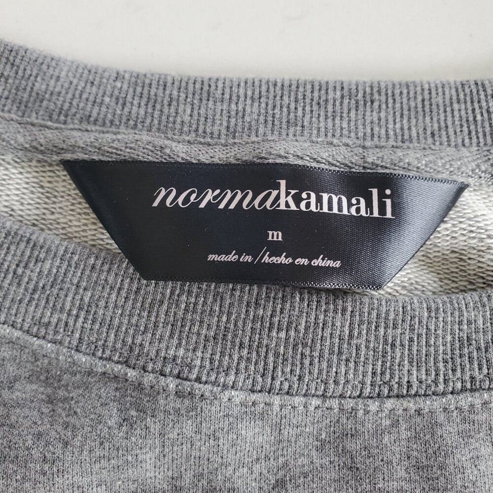 Norma Kamali Women's Grey 3/4 Sleeve Tunic Sweatshirt or Boxy Mini Dress  M - Picture 6 of 10